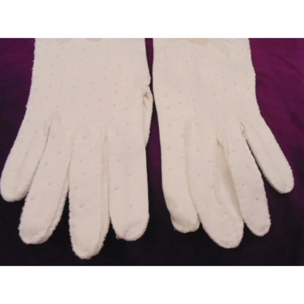 Vtg Elegant White Pearl Micro Beaded Wristlet Gloves 7.5 Event Wedding Formal